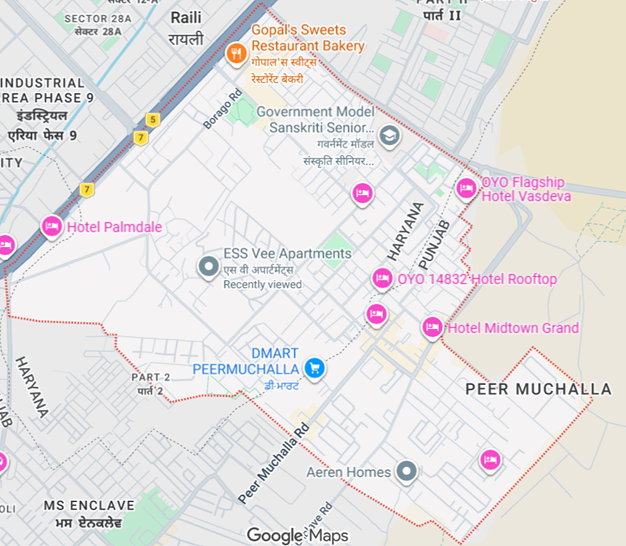 Ess Vee Apartments Sector 20 Panchkula Location Map